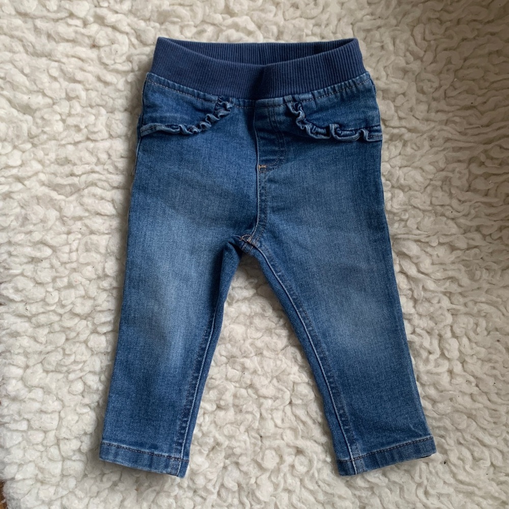 Garanimals Ruffled Medium Blue Skinny Stretchy Jeans
